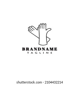 glove logo cartoon design template icon black modern vector illustration