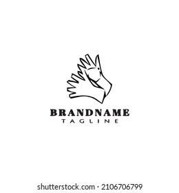 glove logo cartoon design template icon black modern isolated vector illustration
