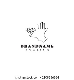 glove logo cartoon design template icon black modern isolated vector