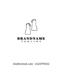 glove logo cartoon design template icon black modern isolated vector
