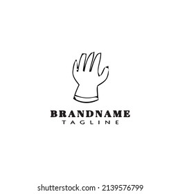 glove logo cartoon design template icon black modern isolated vector