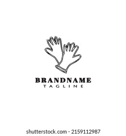 glove logo cartoon design template icon black modern isolated vector