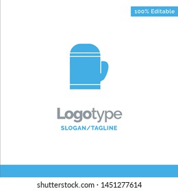 Glove, Microwave, Warm, Cold Blue Solid Logo Template. Place for Tagline