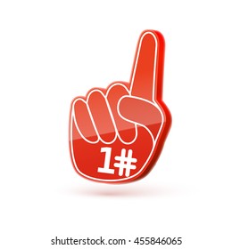 glove number one isolated on white realistic 3d vector icon 