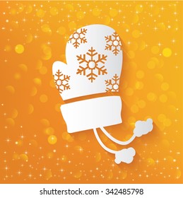 Glove on yellow background,vector