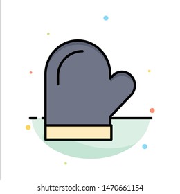 Glove, Potholder, Gloves, Kitchen, Oven Abstract Flat Color Icon Template. Vector Icon Template background