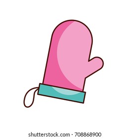 glove potholder kitchen baking icon in on white background