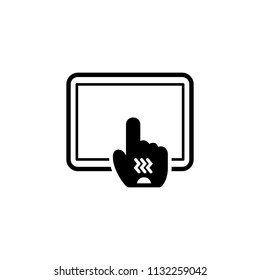 Glove Sensitivity Icon. Tab with Glove Symbol. Vector Icon.