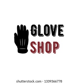 Glove shop logo. Image gloves and inscriptions for the store.