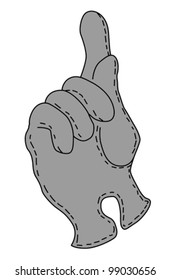 glove silhouette on white background, vector illustration