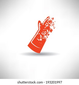 Glove symbol,grunge vector