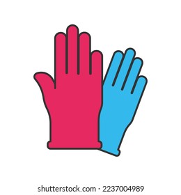 Glove two color universal icon ui ux element sign.