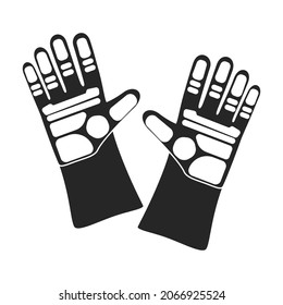 Glove vector black icon. Vector illustration accessory for hand on white background. Isolated black illustration icon of glove hand.