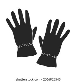 Handschuh, Vektorschwarz Symbol. Vektorgrafik-Accessoire für Hand auf weißem Hintergrund. Einziger schwarzer Illustrationssymbol für Handschuhe.