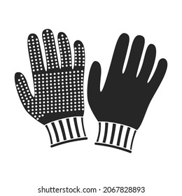 Glove vector black icon. Vector illustration accessory for hand on white background. Isolated black illustration icon of glove hand.