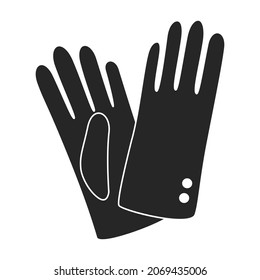 Glove vector black icon. Vector illustration accessory for hand on white background. Isolated black illustration icon of glove hand.