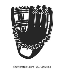 Icono negro del vector del guante. Accesorio de ilustración vectorial para mano sobre fondo blanco. Icono de ilustración negra aislada de la mano guante.