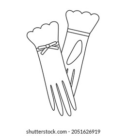 Glove vector cartoon icon. Vector illustration accessory for hand on white background. Isolated cartoon illustration icon of glove hand.