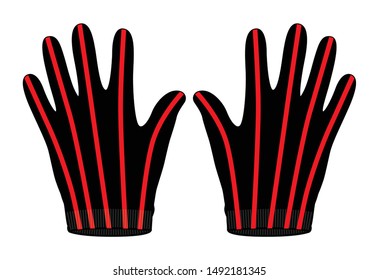 Glove Vector Design Vector
(Black / Red Color)