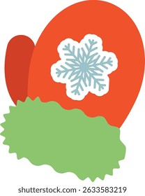 Glove vector flat Christmas on the white background.