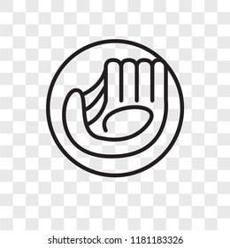 Glove vector icon isolated on transparent background, Glove logo concept