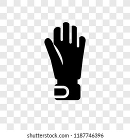 Glove vector icon isolated on transparent background, Glove transparency logo concept