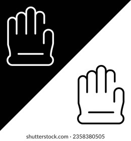 Glove Vector Icon, Outline style icon, from Adventure icons collection, isolated on Black and white Background.