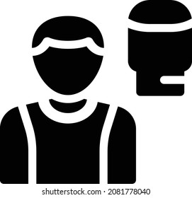 ilustración del vector guante aislada en un fondo transparente. iconos vectoriales de glifo para el concepto o gráficos web.