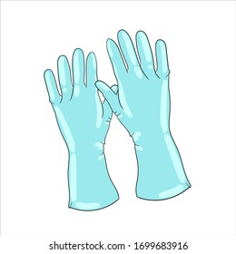 Ilustración vectorial de guantes.  Guantes estériles.  Medicina para guantes