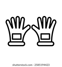 Glove Vector Line Icon Design
