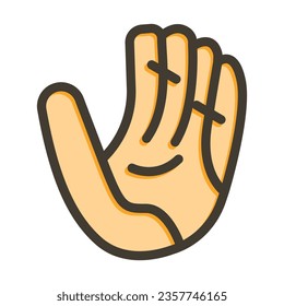 Glove Vector Thick Line Filled Colors Icon For Personal And Commercial Use.
