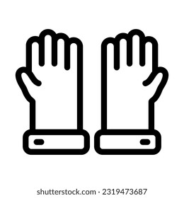 Glove Vector Thick Line Icon For Personal And Commercial Use.

