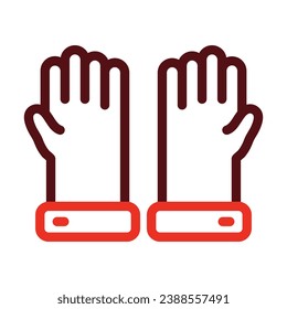 Glove Vector Thick Line Two Color Icons For Personal And Commercial Use.
