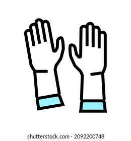 glove for washing color icon vector. glove for washing sign. isolated symbol illustration