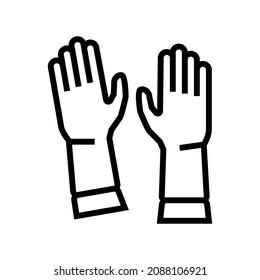 glove for washing line icon vector. glove for washing sign. isolated contour symbol black illustration