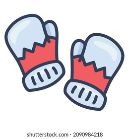 glove winter clothes single isolated icon with filled line style