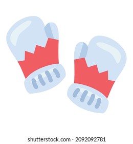 glove winter clothes single isolated icon with flat style