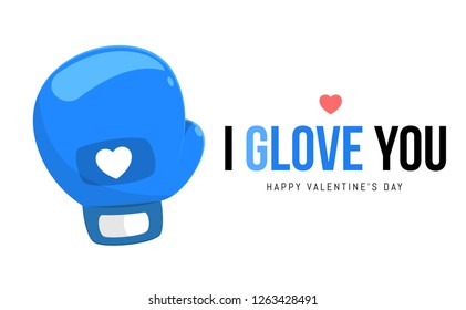  i glove you. Valentine's pun illustration