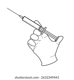 Gloved Hand with Covid 19 Vaccine