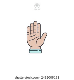 Icono de la mano con guante Ilustración vectorial aislada sobre fondo blanco