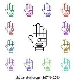 Glover multi color style icon. Simple thin line, outline vector of motor sports icons for ui and ux, website or mobile application
