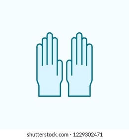gloves 2 colored line icon. Simple colored element illustration. gloves outline symbol design from Scientifics study set