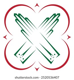 Gloves in abstract style. Vector design element for decoration, tattoo, vignette.