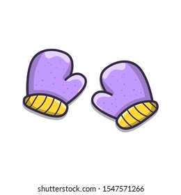Gloves accessories winter icon vector illustration with full colour and clean background