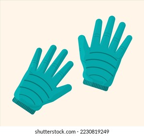 Gloves autumn winter. Vector illustration. Elements for coloring, printing, design illustrations in the style of outline