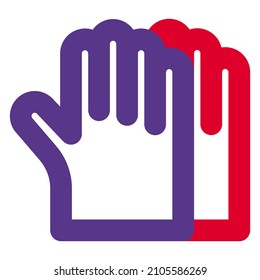 Gloves to avoid the contact of virus from the outbreak icon