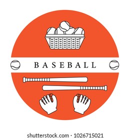 Gloves, balls, baseball bats. Baseball equipment. Sports elements.