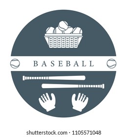Gloves, balls, baseball bats. Baseball equipment. Sports elements.