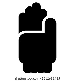 Gloves Black Fill. Glyph Style. Isolated on White Background