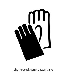 Gloves Black Icon, Vector Illustration, Isolate On White Background Label .EPS10